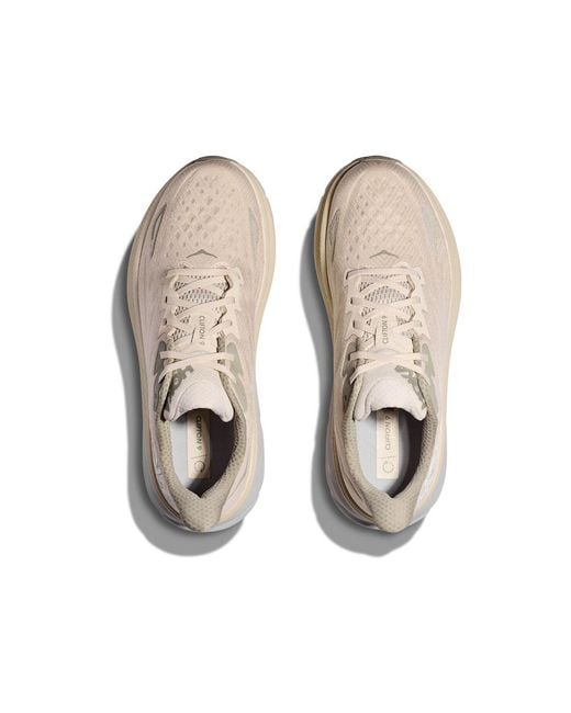 Hoka One One White Clifton 9 'Oat Milk Barley' for men