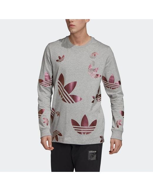 Adidas Purple Originals Athleisure Casual Sports Round Neck Pullover Long Sleeves for men
