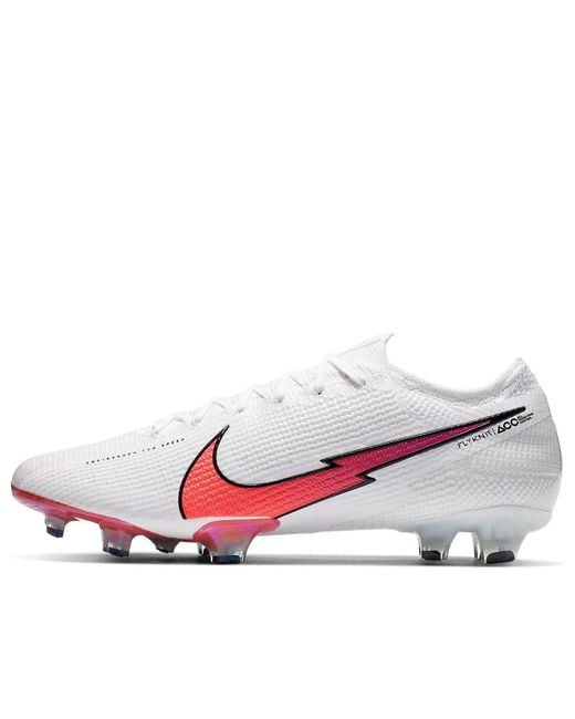 Nike White Mercurial Vapor 13 Elite Fg 'Hyper Jade Flash Crimson' for men