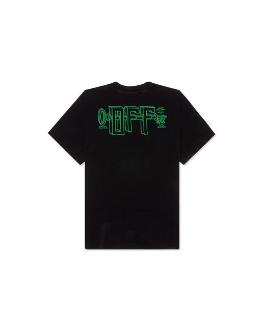 Off-White c/o Virgil Abloh Black C/O Virgil Abloh Embroidered Logo Printing Short Sleeve Loose Version T-Shirt for men