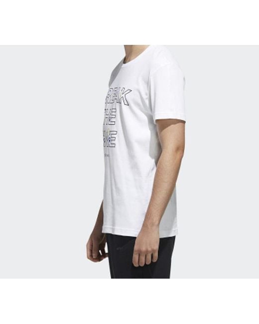 Adidas White Neo Sports Round Neck Short Sleeve for men