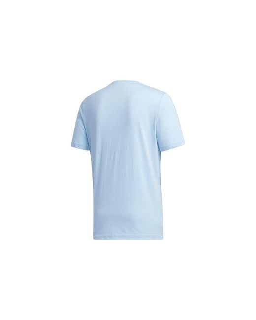 Adidas Blue Wj Gfx Tee Series Printing Sports Round Neck Short Sleeve for men