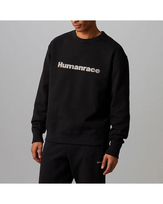 Adidas Originals X Pharrell Williams Crossover Casual Breathable Solid Color Round Neck Pullover Long Sleeves Black for men