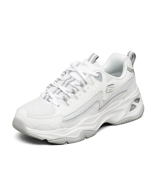 Skechers White (Wmns) D'Lites 4.0 Low Sneaker Gs