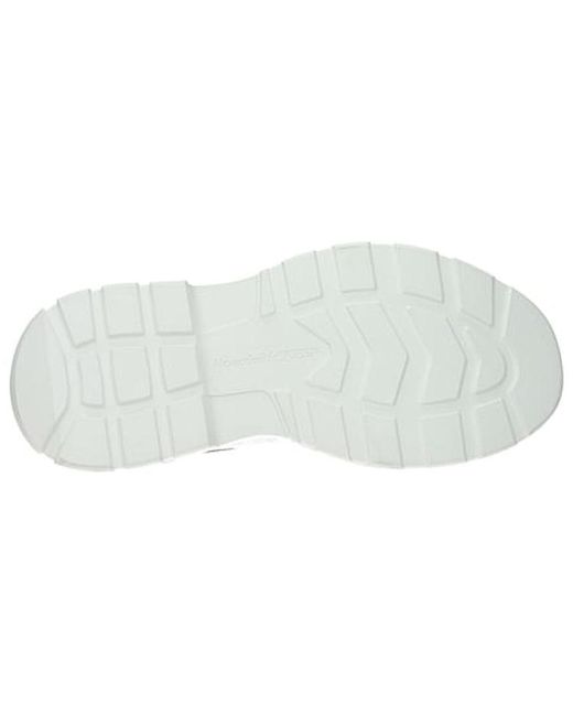 McQueen White Tread Suede-Panelled Leather Trainers for men