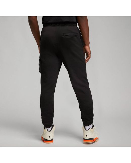 Nike Black Jumpman Solid Color Mesh Big Pocket Breathable Lacing Sports Pants for men