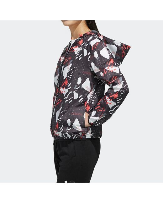 Adidas Black (Wmns) Neo Printing Hooded Jacket