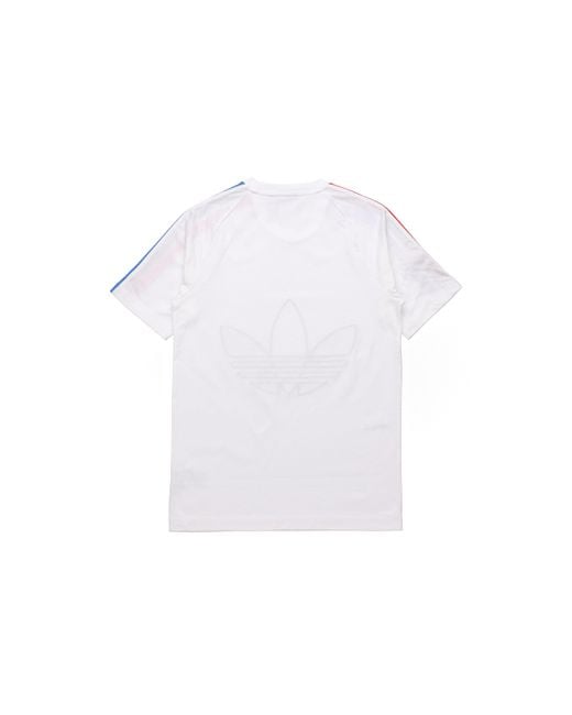 Adidas Blue Originals Tricol Logo Printed Crew Neck Short Sleeve for men
