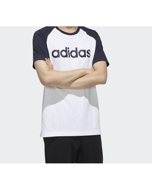 Adidas Blue Neo Logo Printing Sports Short Sleeve for men