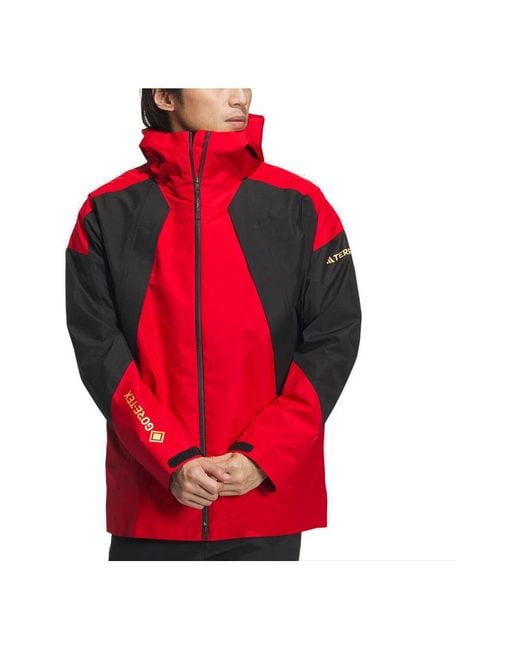 Adidas Red Y23 Terrex Gore-Tex 3In1 Outdoor Jacket for men