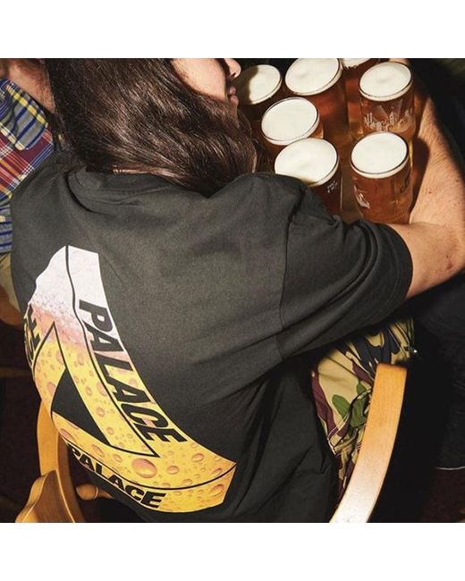 Palace Black Tri-Lager Tee Triangle Logo Printing Short Sleeve