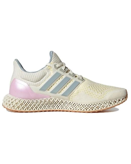 Adidas White Ultra 4D Shoes 'Off Orchid' for men