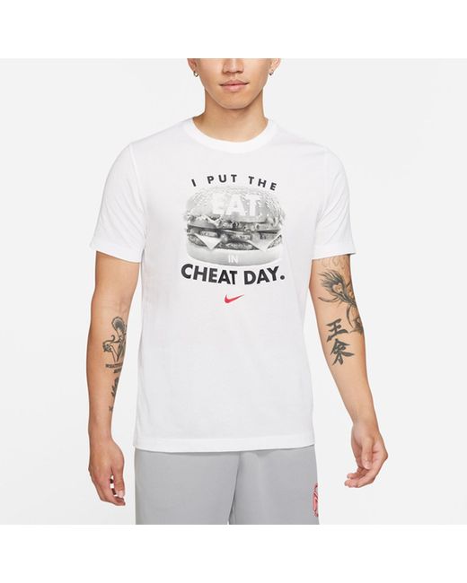 Nike White Tee Humor Athleisure Casual Sports Alphabet Printing Short Sleeve for men
