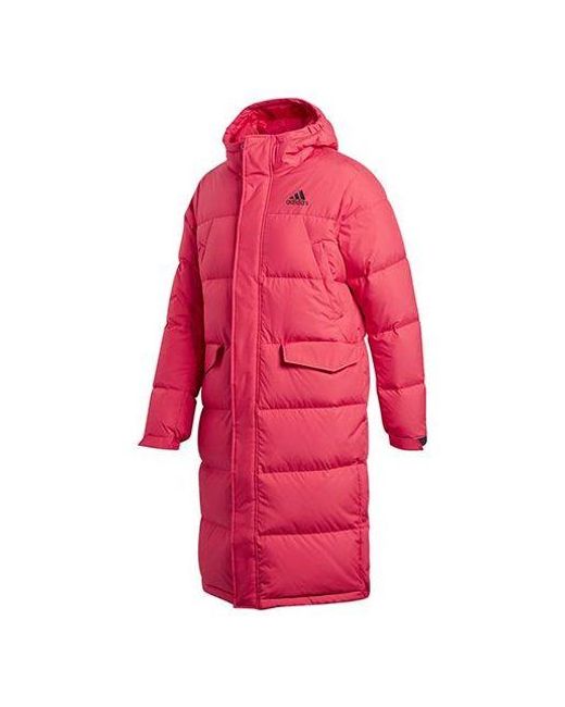 Adidas Red Stay Warm Sports Hooded Down Jacket for men