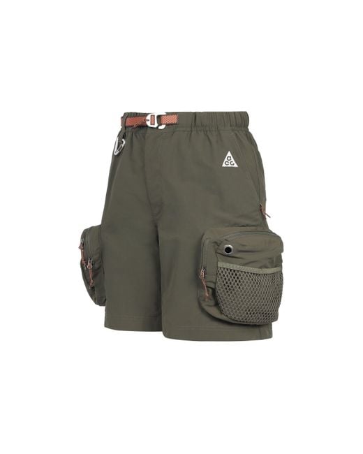 Nike Green Acg Snowgrass Solid Color Cargo Shorts Gift To Boyfriend for men