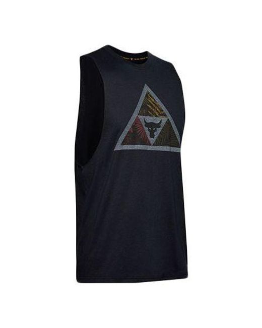 Under Armour Black Project Rock Mana Tank Top for men
