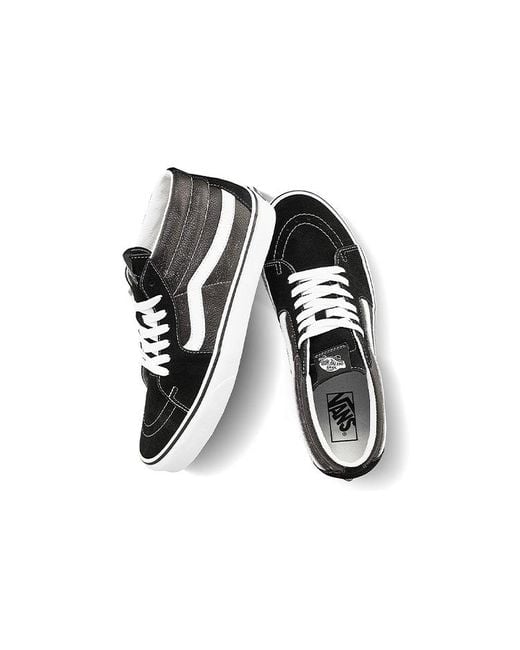 Vans Black Sk8-Mid Splicing Mid Tops Casual Skateboarding Shoes for men