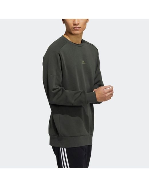 Adidas Green Crew Swert Logo Sports Pullover for men