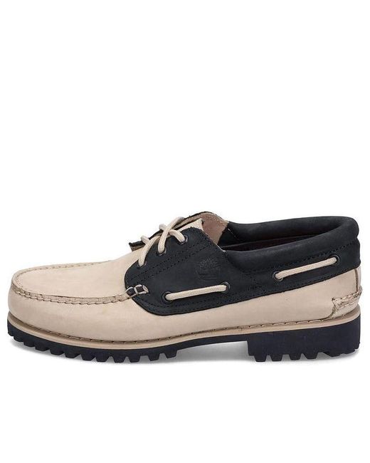 Timberland Blue 3-Eye Lug Handsewn Boat Shoes for men