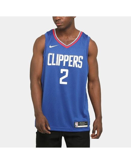 Nike Blue Nba Sports Basketball Jersey Sw Fan Edition Los Angeles Clippers Leonard 2 for men