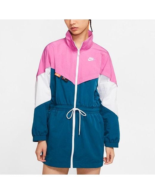 Nike Blue (Wmns) As W Sportswear Icn Clsh Track Jkt Jacket Cosmic Fuchsia