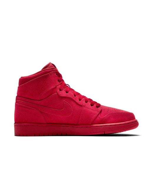 Nike Red 1 Retro High Suede' for men