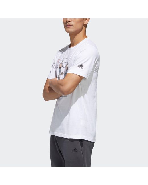 Adidas White Ub Gfx Tee 2 Funny Printing Sports Short Sleeve for men
