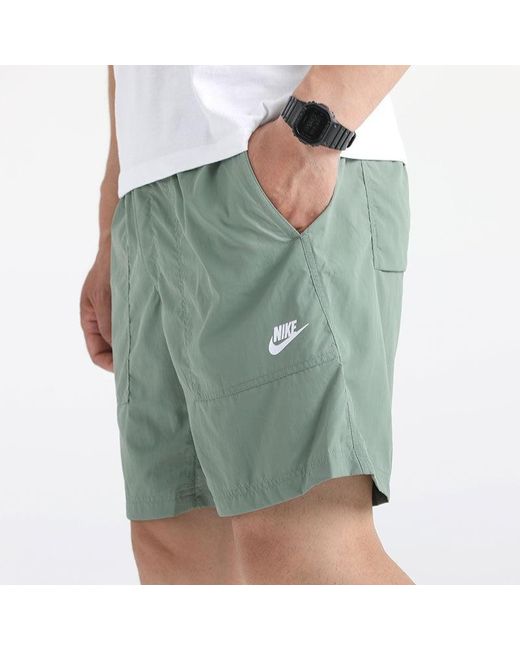 Nike Green Sportswear Sports Training Big Pocket Woven Shorts for men