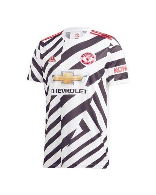 Adidas White Manchester United Away Fan Edition Sports Jersey for men