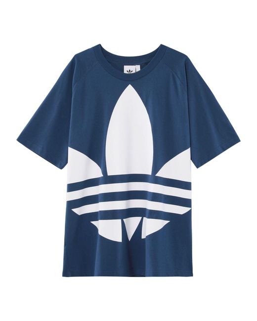 Adidas Blue Originals Large Logo Printing Short Sleeve for men