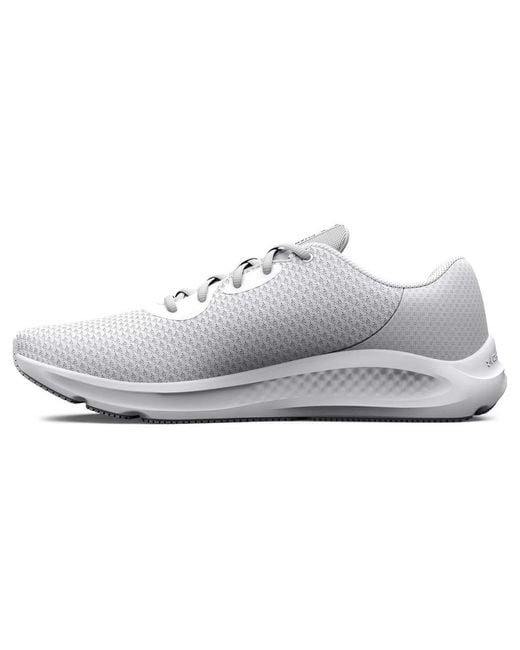 Under Armour White Charged Pursuit 3 Running Shoes Metallic for men