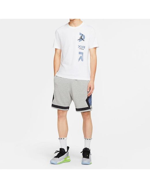 Nike White Legacy Aj13 Short Sleeve Sports for men
