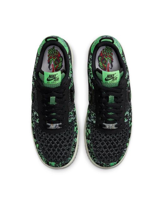 Nike Black Air Force 1 Crater Flyknit Next Nature Volt' for men