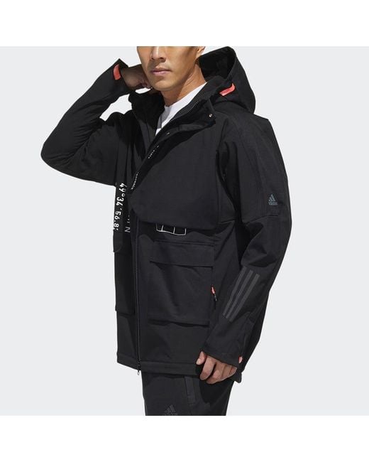 Adidas Blue M Tech Outr Jkt Zipper Cardigan Casual Sports Hooded Jacket for men