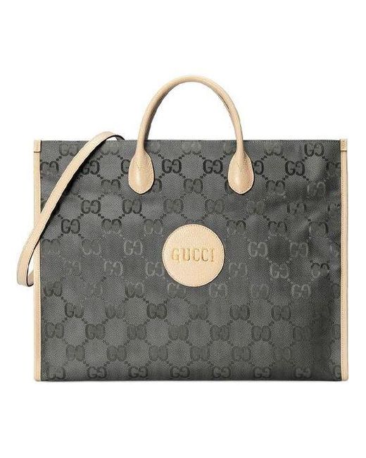 Gucci Black (Wmns) Logo Patternprint Off The Gridseries Tote Handholdbag Darkgray
