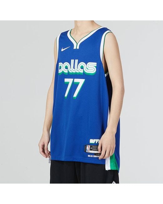 Nike Blue Dri-Fit Nba Dallas Mavericks Luka Doncic City Edition 2022/23 Swingman Jersey for men
