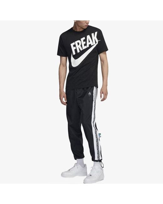 Nike Black Giannis Dri-Fit Tee Alphabet Basketball T-Shirt for men