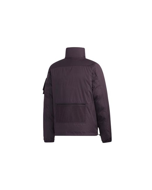 Adidas Blue Originals Premium Jkt 1 Stay Warm Woven Reversible Cargo Stand Collar Sports Down Jacket for men