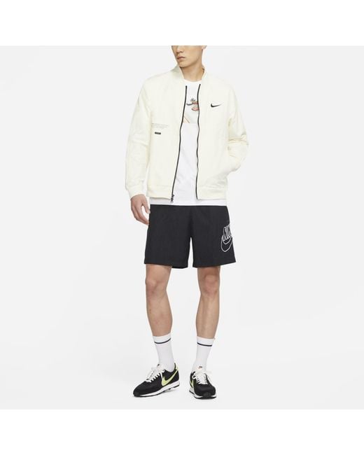 Nike White Sportswear Swoosh Logo Print Sports Jacket for men
