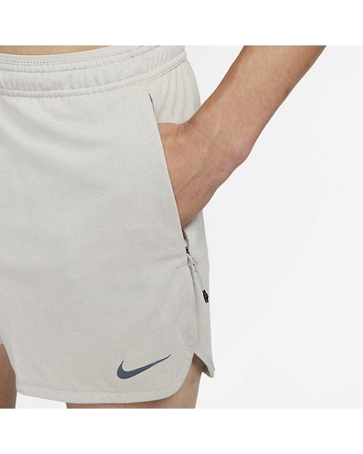 Nike White Dri-Fit Stride Running Division Running Shorts 'Lt Iron Ore' for men