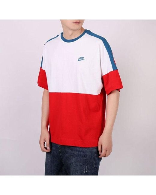 Nike Red Casual Sports Round Neck Short Sleeve for men