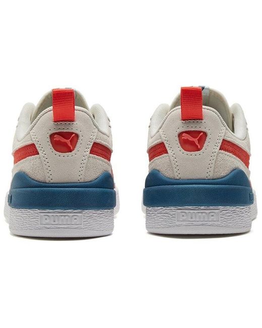 PUMA White Suede Bloc 'Pristine Cherry Tomato' for men