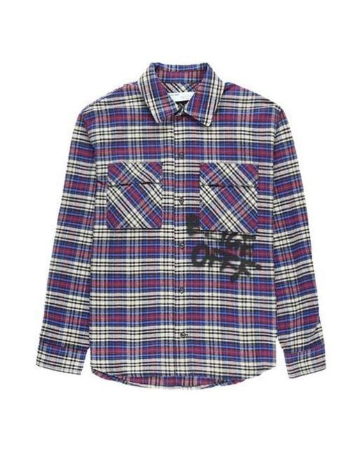 Off-White c/o Virgil Abloh Blue C/O Virgil Abloh Ow Flannel Check Shirt for men