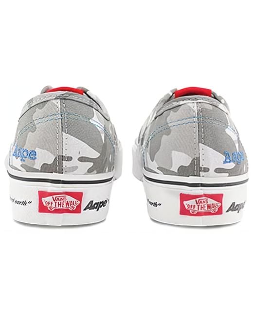 Vans White X Aape Authentic Bolt Sneakers for men