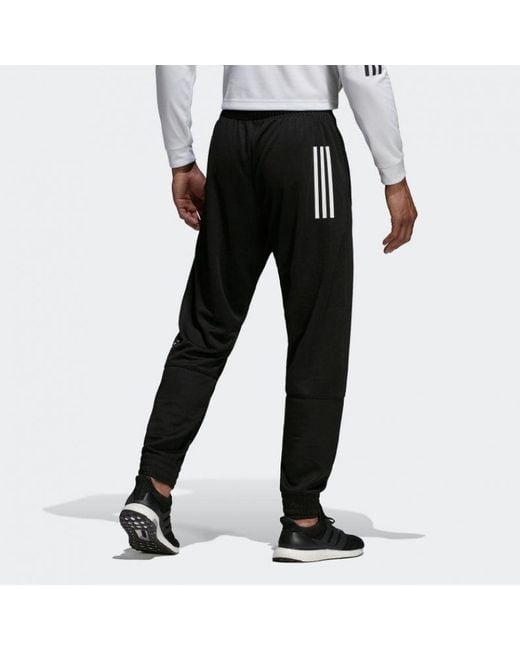 Adidas Black Training Running Printing Logo Knit Sports Long Pants for men