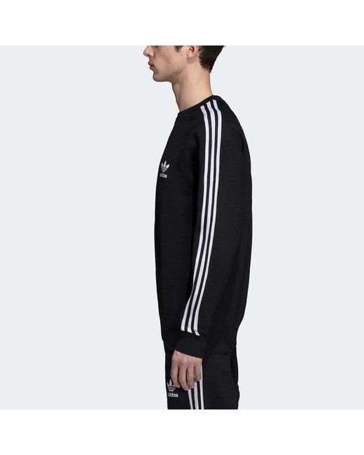 Adidas Black Originals 3 Stripes Knit Crew for men