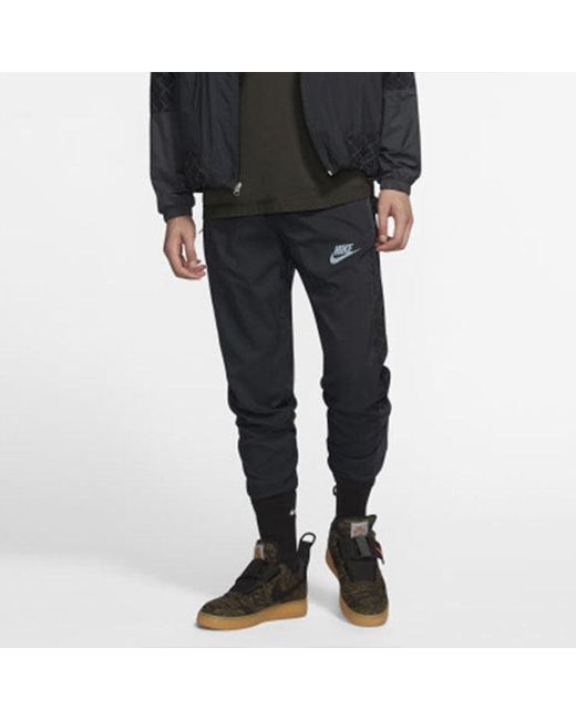 Nike Blue Sportswear Woven Zipper Sports Long Pants for men