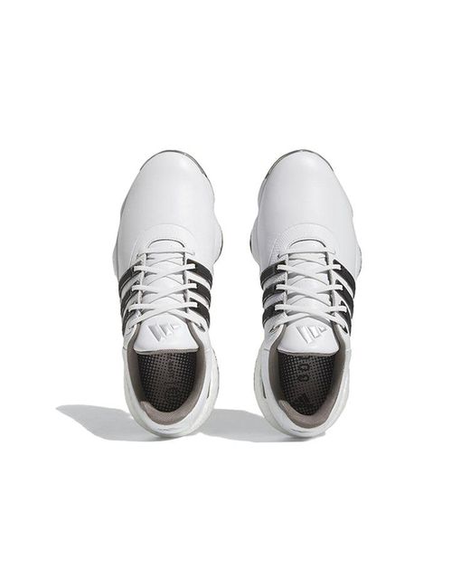 Adidas White Tour360 22 Boost Golf Shoes 'Cloud Metallic' for men