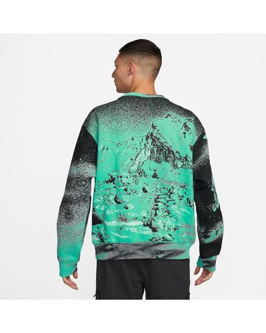 Nike Green Acg Therma-Fit All-Over Print Fleece Crew 'Light Menta' for men