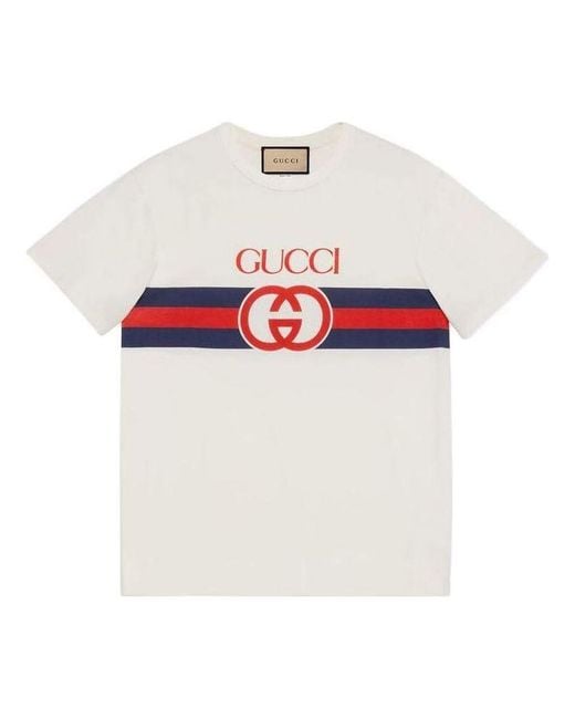 Gucci White Interlocking G T-Shirt for men